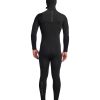 Men SDI Wetsuits | Men'S Gold Cell Hooded Chest Zip 4/3Mm Fullsuit Black