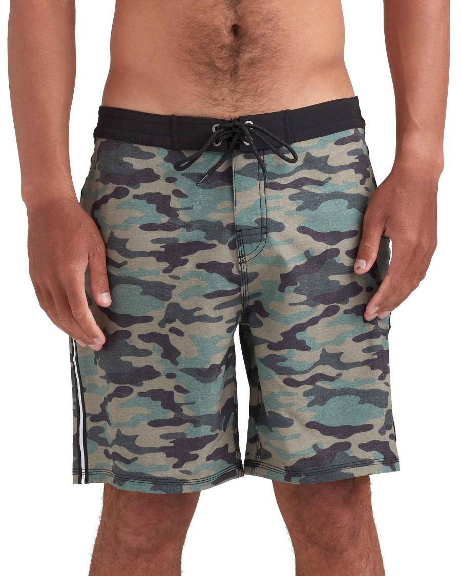 Swimwear Island Daze Boardshorts | Hermosa 18" Side-Stripe Boardshort Olive