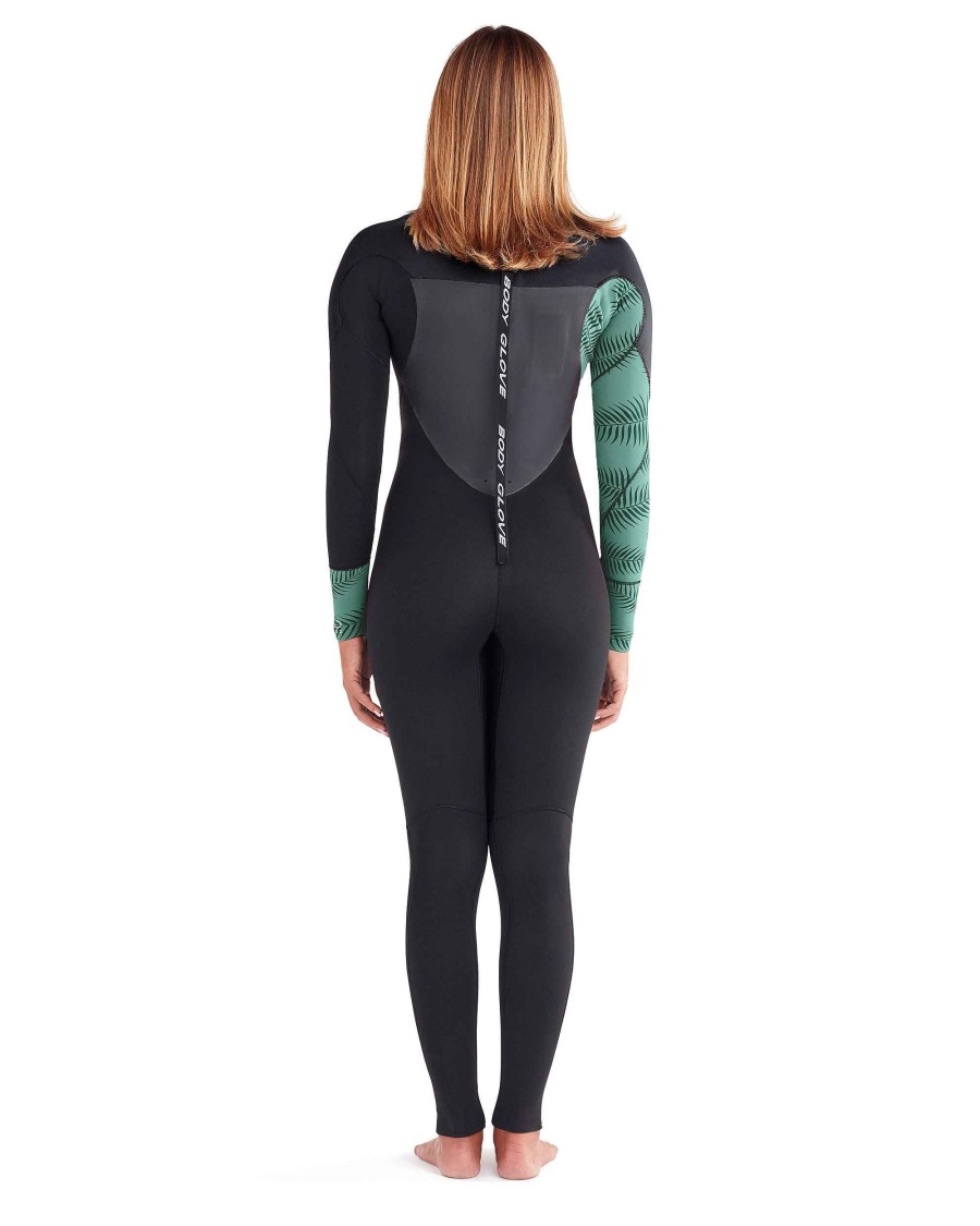 Women SDI Wetsuits | Eos 4/3Mm Back-Zip Women'S Fullsuit Black/Green