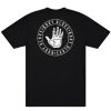 Men Green Coast Graphics T-Shirts & Tops | Men'S Circle Text Hand Logo Black