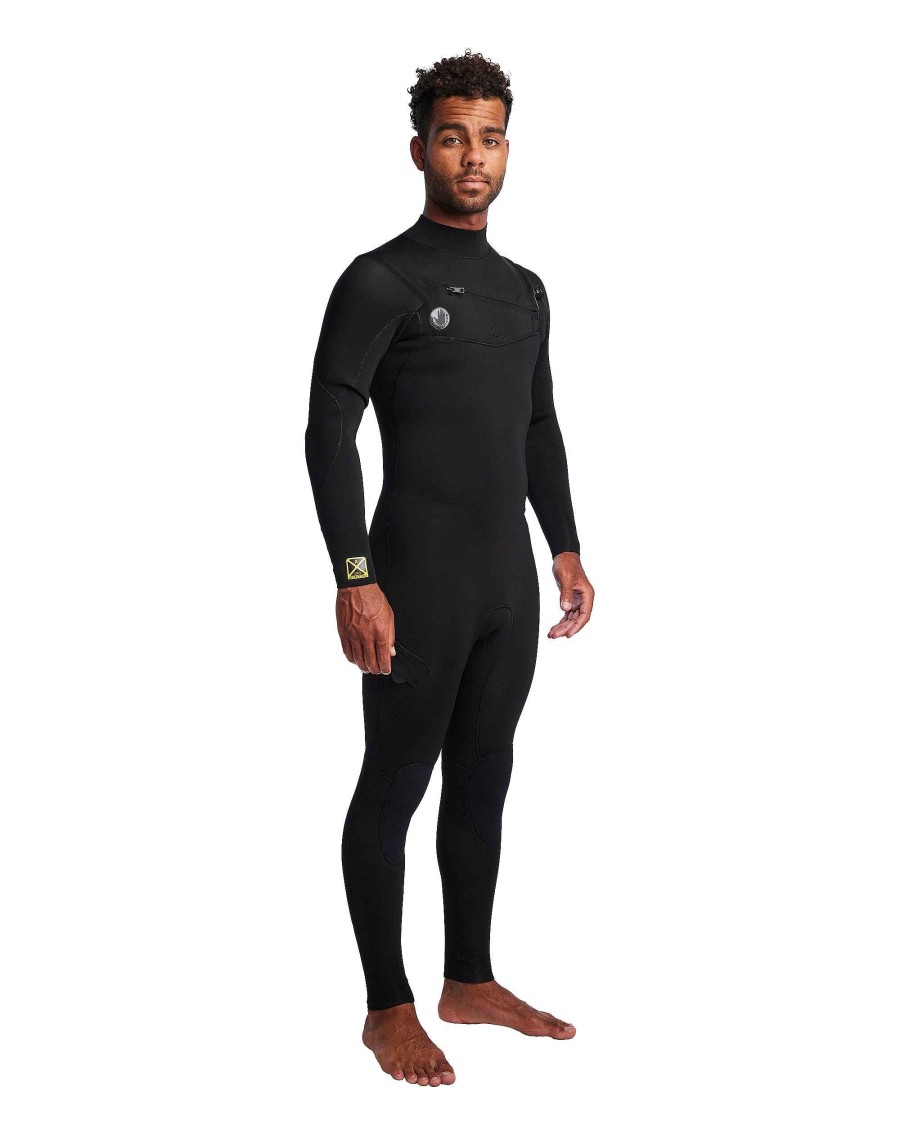 Men SDI Wetsuits | Men'S Gold Cell 2/2Mm Slant Zip Fullsuit Black