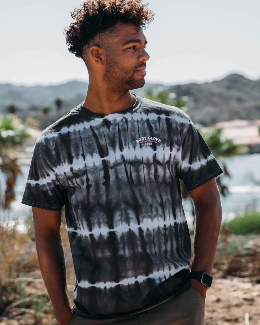 Men Jerry Leigh T-Shirts & Tops | Waterborne Tie-Dye Short-Sleeved T-Shirt Black/White