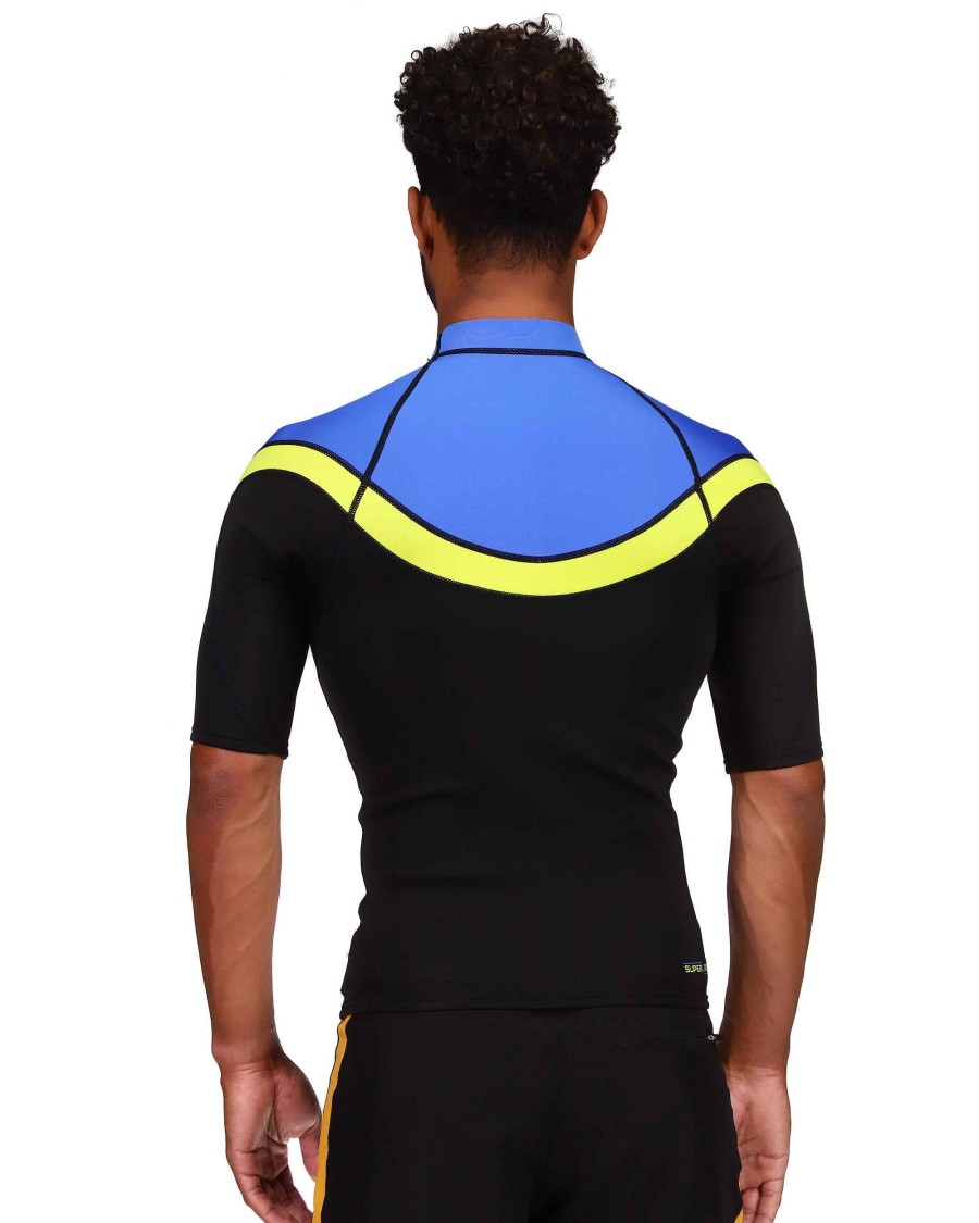 Wetsuits SDI Springsuits | Super Rover Wetsuit Top Blue Lime