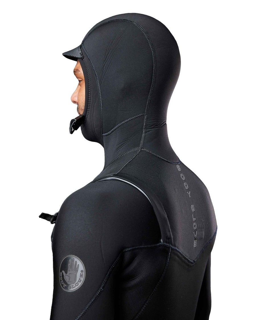 Men SDI Wetsuits | Men'S Gold Cell Hooded Chest Zip 5/4/3Mm Fullsuit Black