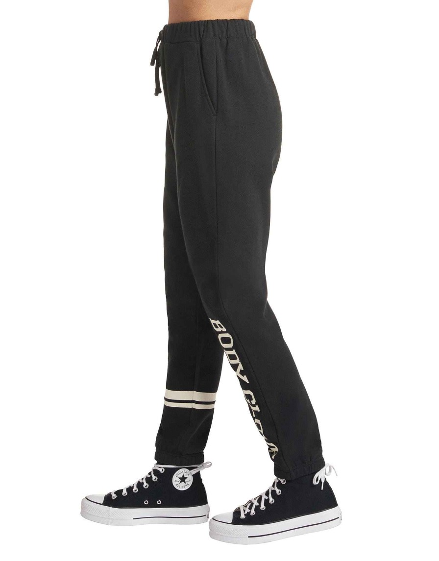 Women Jerry Leigh Sets | Come On Over Mid-Rise Fleece Jogger Pant Black