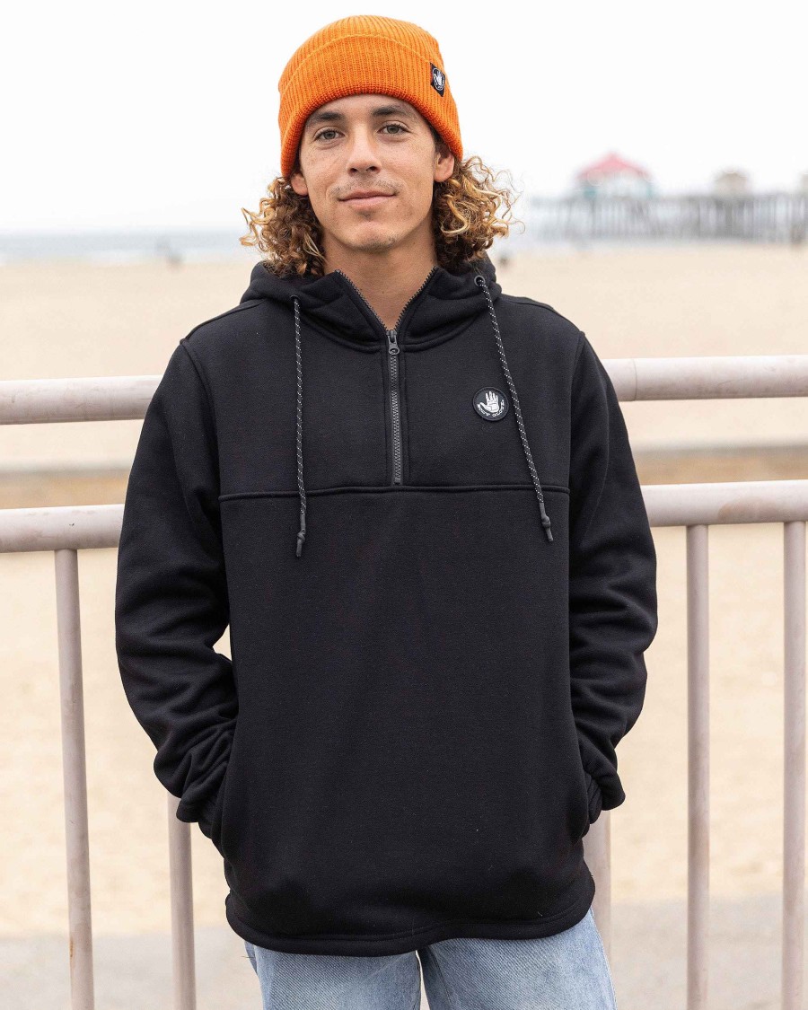 Men Jerry Leigh Hoodies & Jackets | Men'S Paxton Quarter Zip Pullover Hoodie Black