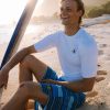 Swimwear Jerry Leigh Rash Guards & Sun Protection | Catalina Upf Short-Sleeve Sun Shirt White