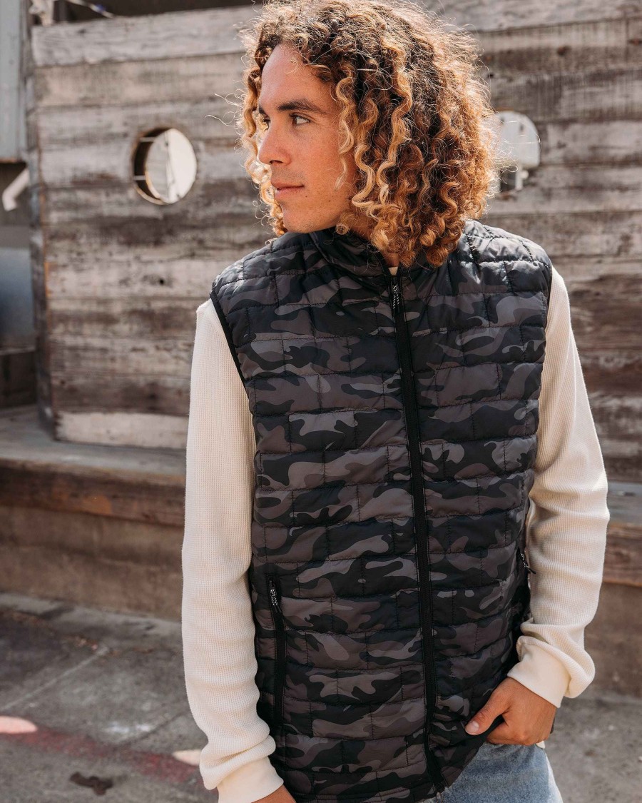 Men Jerry Leigh Hoodies & Jackets | Camo Puffer Vest Midnight Camo