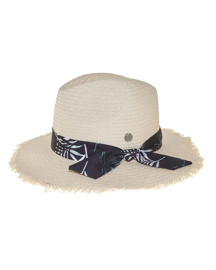 Women FGX Headwear | Woven Straw Panama Hat Multi Palm