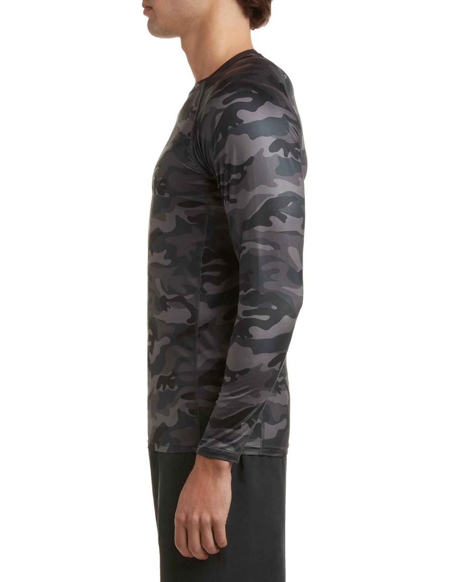 Swimwear Jerry Leigh Rash Guards & Sun Protection | Catalina Upf Long-Sleeve Sun Shirt Camo Black