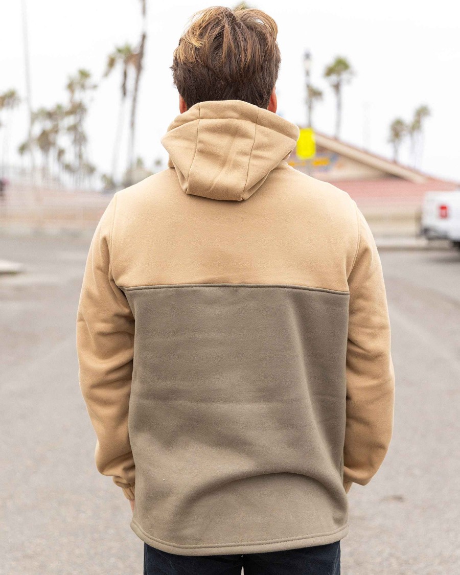 Men Jerry Leigh Hoodies & Jackets | Men'S Paxton Quarter Zip Pullover Hoodie Khaki