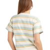 Women Jerry Leigh Tops | Royal Hawaiian Striped Relaxed Fit Crop T-Shirt Aqua