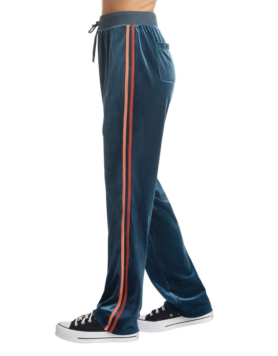 Women Jerry Leigh Sets | Seasons Change Mid-Rise Velour Lounge Pant Navy