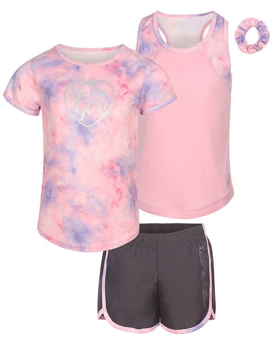 Kids Babyfair Apparel & Activewear | Girls' Three-Piece Foil Logo Tie-Dye Set (4-6X) Blue & Pink