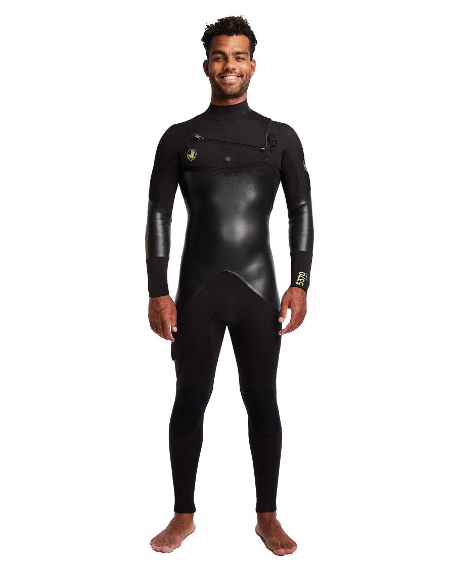 Men SDI Wetsuits | Men'S 5370 4/3Mm Chest Zip Fullsuit Black