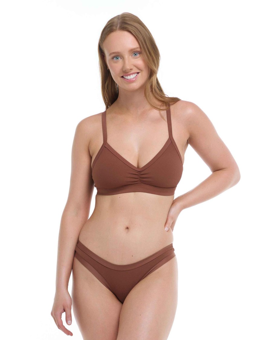 Swimwear SGS D-F Cup Tops | Ibiza Drew D-F Cup Bikini Top Brown