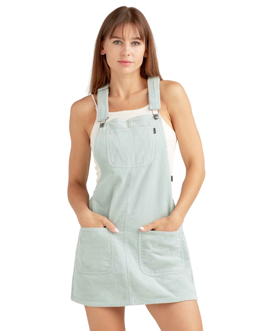 Women Jerry Leigh Dresses | Daydreamer Corduroy Overall Dress Aqua