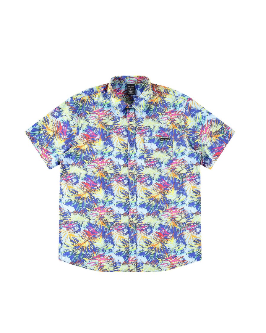 Men Island Daze Button Up Shirts | Yinger Button-Up Shirt Blue