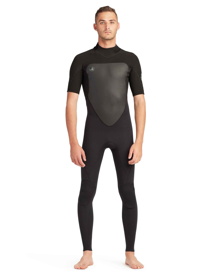 Men SDI Wetsuits | Phoenix 2/2Mm Chest Men'S Chest-Zip Fullsuit Black