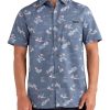 Men Island Daze Button Up Shirts | Island Vibe Button-Up Shirt Navy