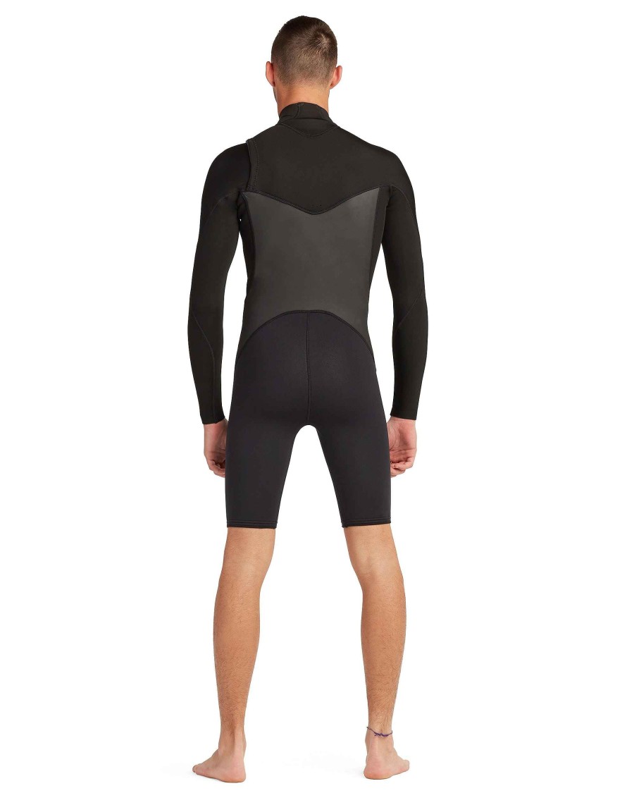 Men SDI Wetsuits | Phoenix 2Mm Men'S Chest-Zip L/S Springsuit Black