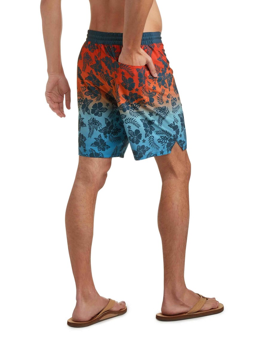 Swimwear Jerry Leigh Boardshorts | Floaters 19" Comfort Boardshorts Orange/Navy