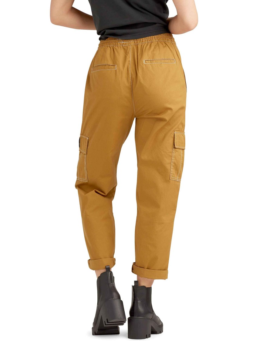 Women Jerry Leigh Bottoms | Cameila Mid-Rise Cargo Pants Sand