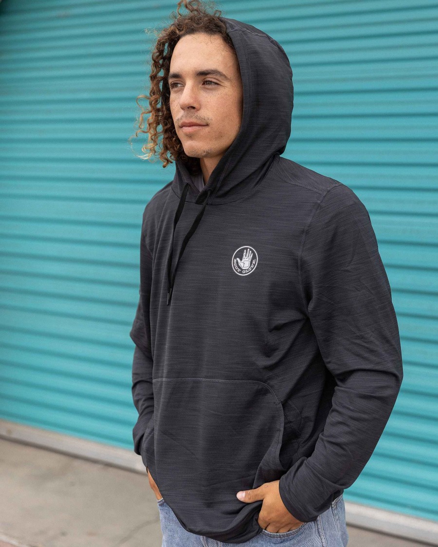 Men Jerry Leigh Hoodies & Jackets | Men'S Helm Hybrid Hoodie Charcoal