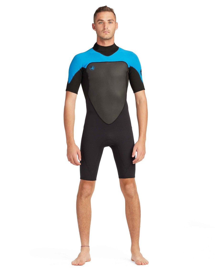 Men SDI Wetsuits | Phoenix 2Mm Men'S Back-Zip S/S Springsuit Blue