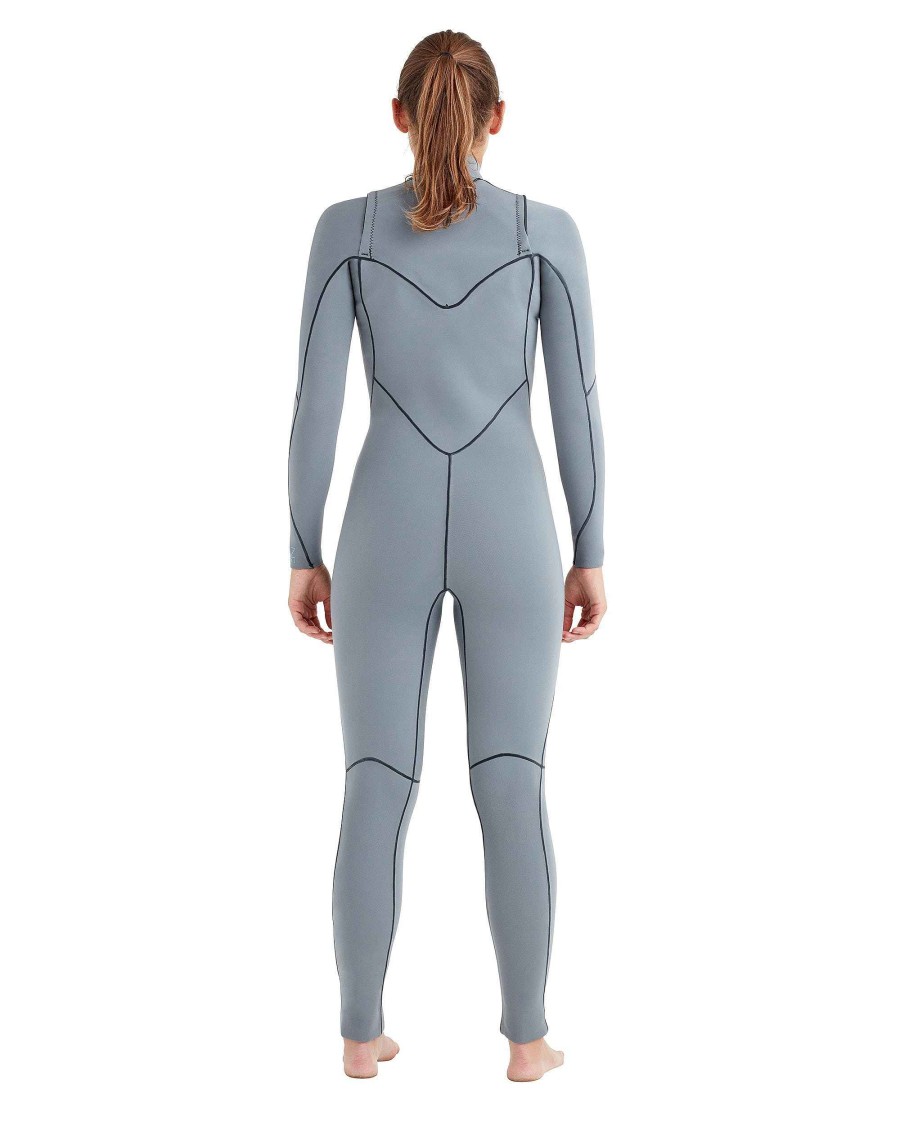 Women SDI Wetsuits | Women'S Topaz 4/3Mm Chest-Zip Fullsuit - Grey Wetsuit: Grey