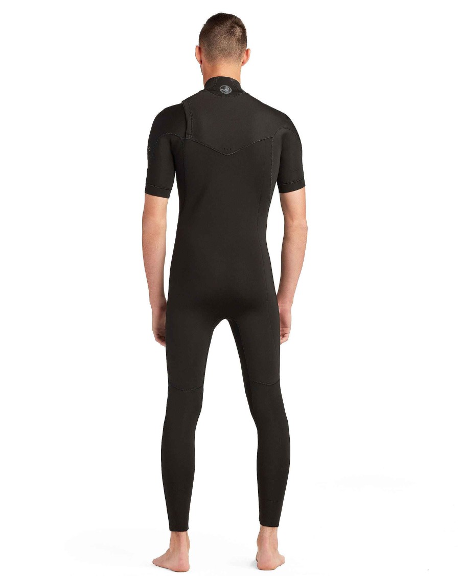 Men SDI Wetsuits | Men'S Variant 2/2Mm Short Arm Chest-Zip Fullsuit Black