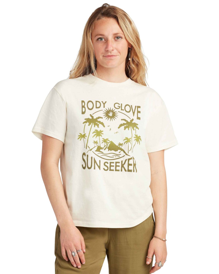 Women Jerry Leigh Tops | Sun Seeker T-Shirt Cream