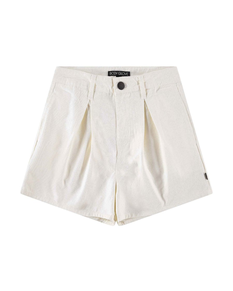 Women Jerry Leigh Bottoms | Hey You High-Waisted Pleated Shorts Cream