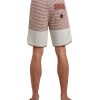 Swimwear Jerry Leigh Boardshorts | Og Scallop 19" Boardshorts - Burgandy Stripe Burgundy Stripe