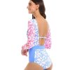 Swimwear SGS Cross-Overs | Petals Wave One-Piece Swimsuit - Periwinkle Petals Periwinkle