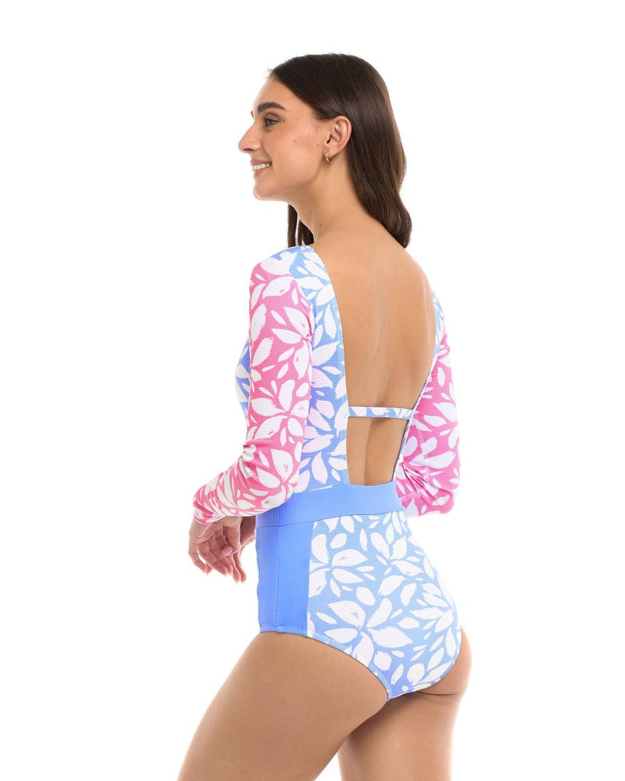 Swimwear SGS Cross-Overs | Petals Wave One-Piece Swimsuit - Periwinkle Petals Periwinkle