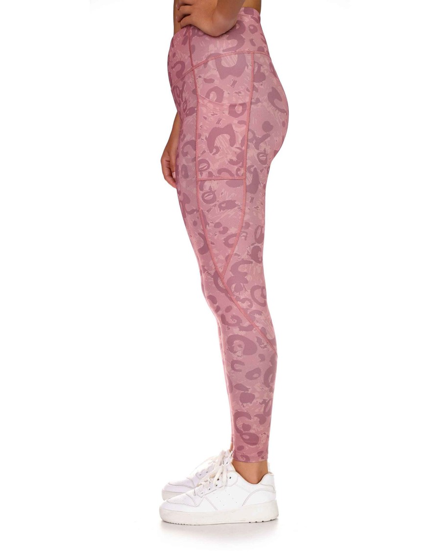 Women S2 Activewear | All-Over-Print Full-Length Legging With Pockets Leopard Pink