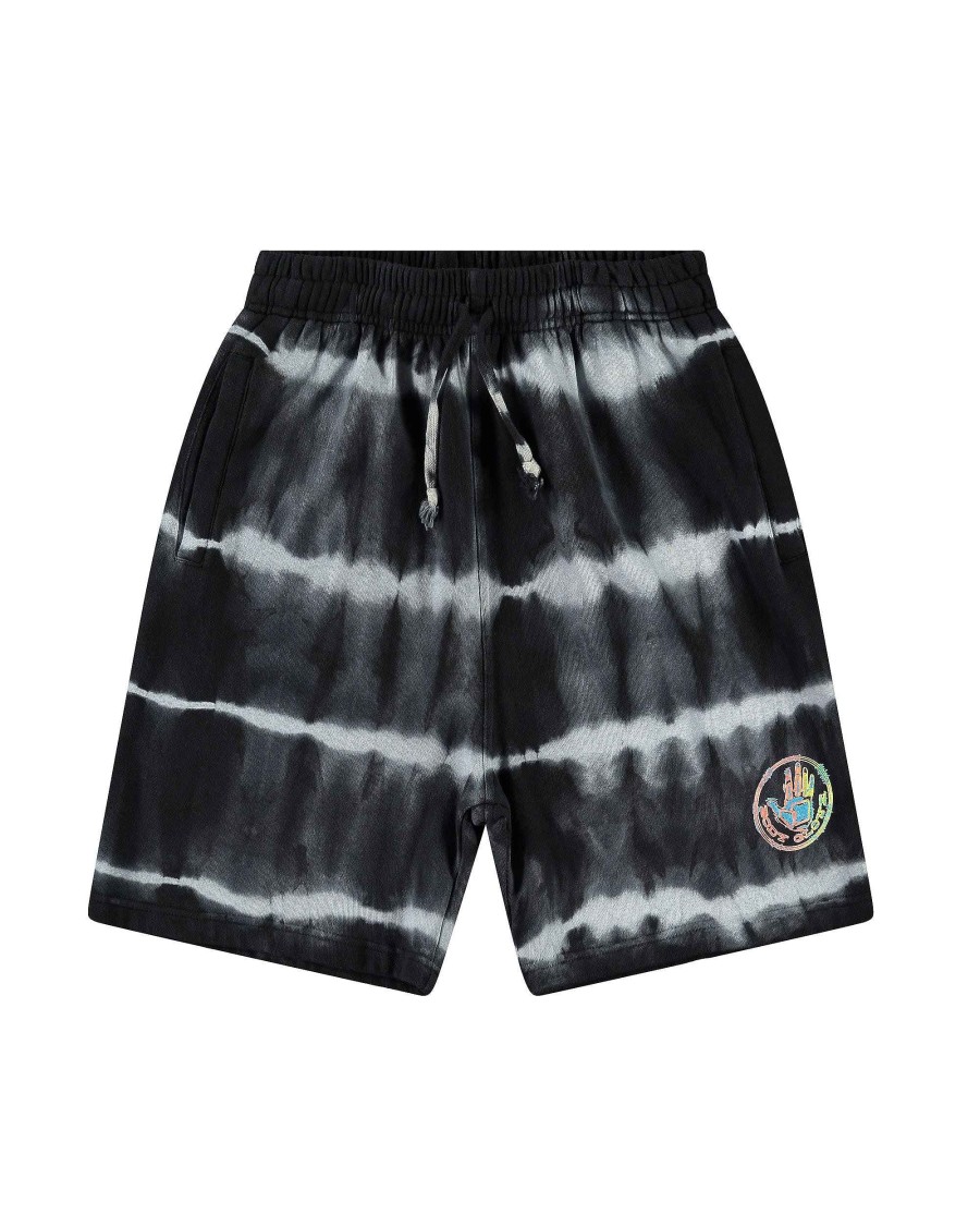 Men Jerry Leigh Shorts | The Jogger Tie-Dyed Fleece Shorts - Black Tie Dye Black/White