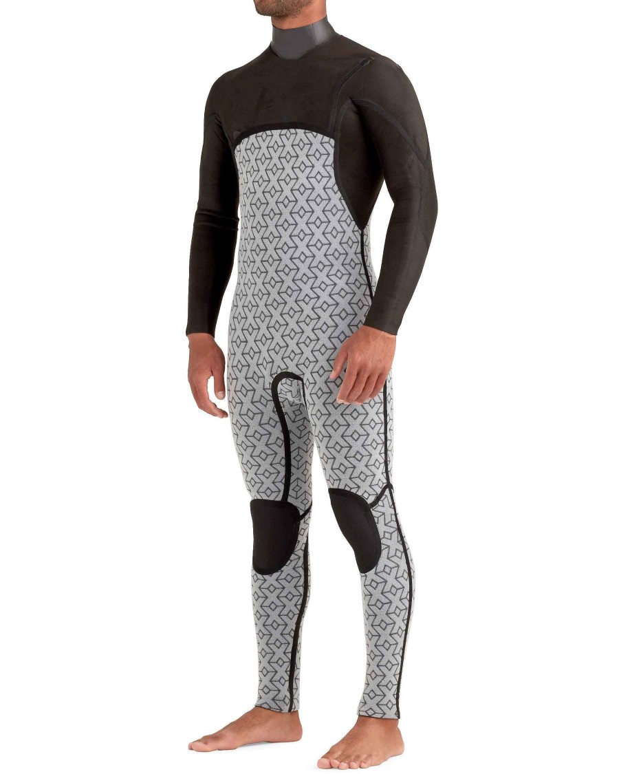 Men SDI Wetsuits | Variant 4/3Mm Men'S Chest-Zip Fullsuit Black