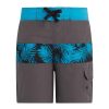 Kids Babyfair Swimwear | Boys' Dotted Palm-Print Swim Shorts Grey & Blue