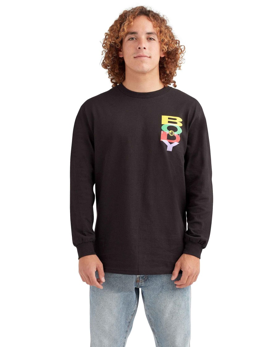 Men Jerry Leigh T-Shirts & Tops | Bold '80S Long-Sleeved T-Shirt Black