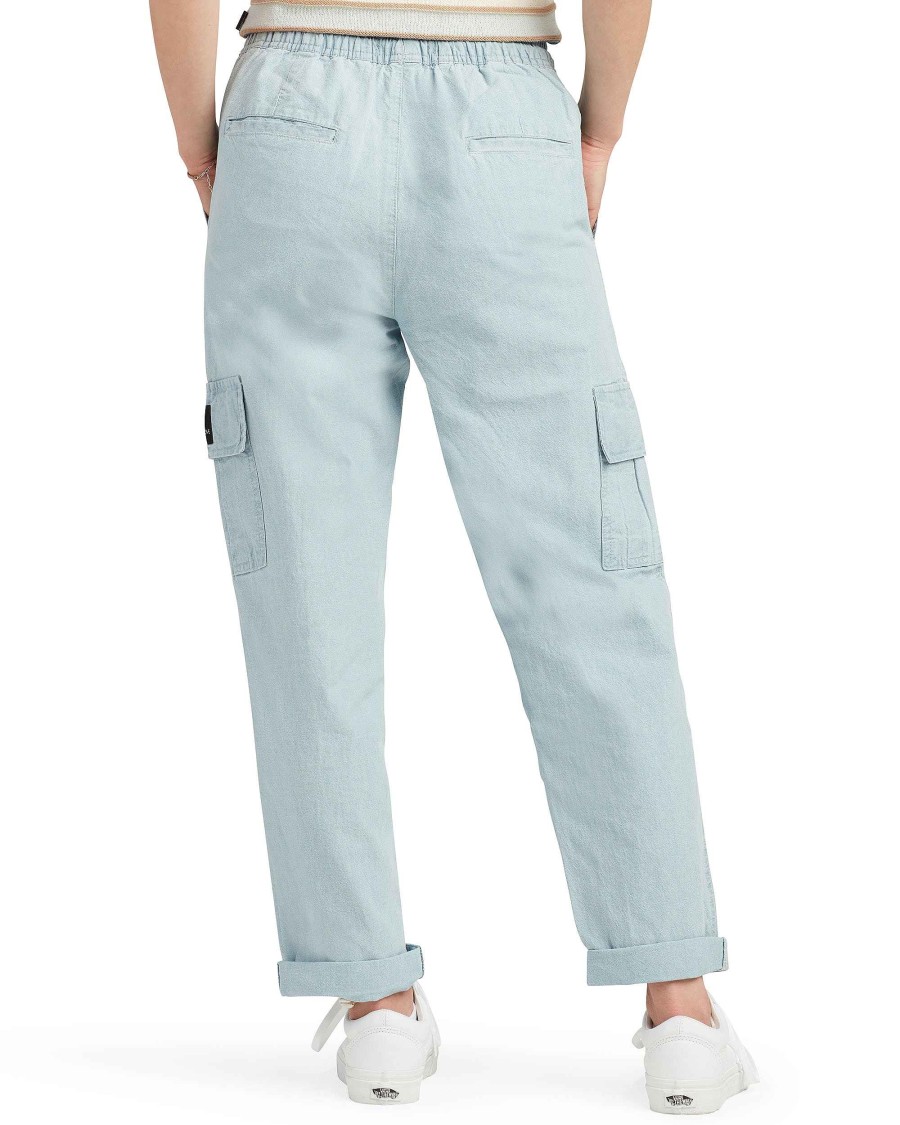 Women Jerry Leigh Bottoms | Monroe Mid-Rise Cargo Pant - Light Wash Super Light Wash