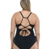 Swimwear SGS Plus Size Swimwear | Smoothies Sandbar Plus Size One-Piece Swimsuit Black