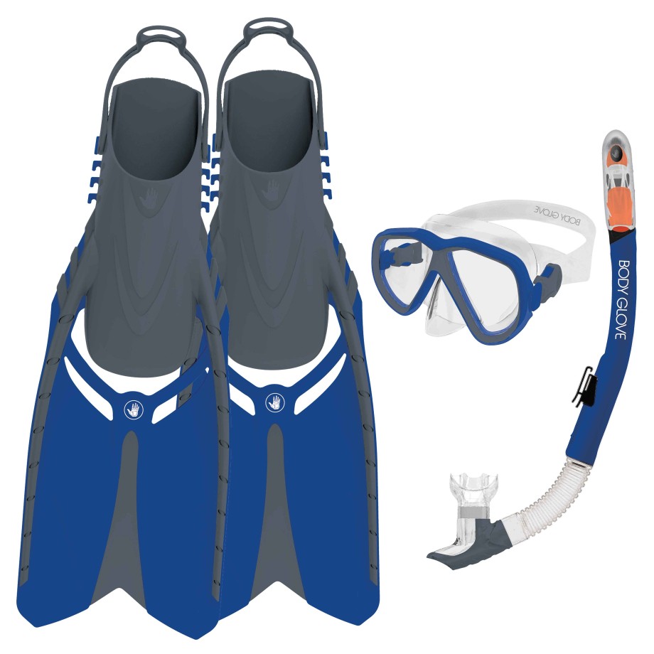 Accessories SDI Masks & Snorkels | Azores Mask/Snorkel/Fins Complete Set Blue/Grey