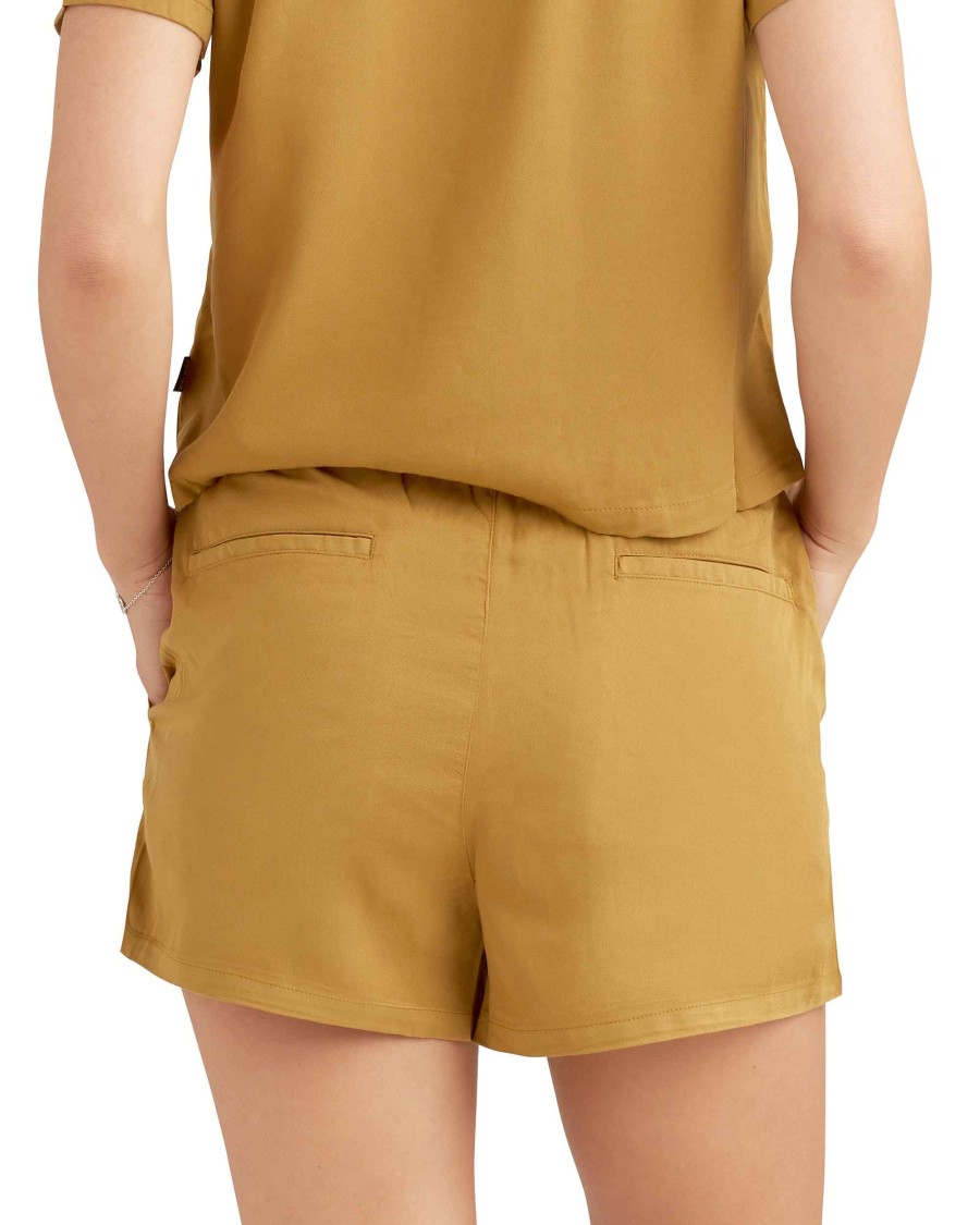 Women Jerry Leigh Sets | Easy Breezy Elastic Waist Shorts Sand