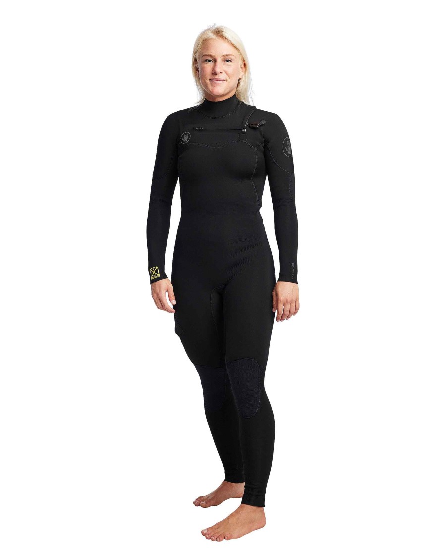 Women SDI Wetsuits | Women'S Gold Cell 3/2Mm Chest Zip Fullsuit Black