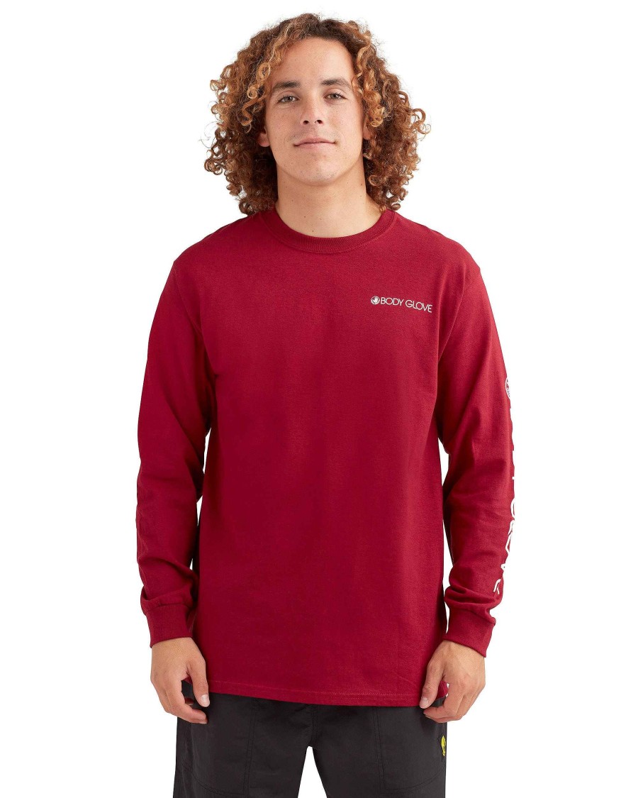 Men Jerry Leigh T-Shirts & Tops | Long-Sleeved T-Shirt Crimson