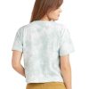 Women Jerry Leigh Tops | Head In The Clouds Tie-Dye Relaxed Fit Crop T-Shirt Aqua