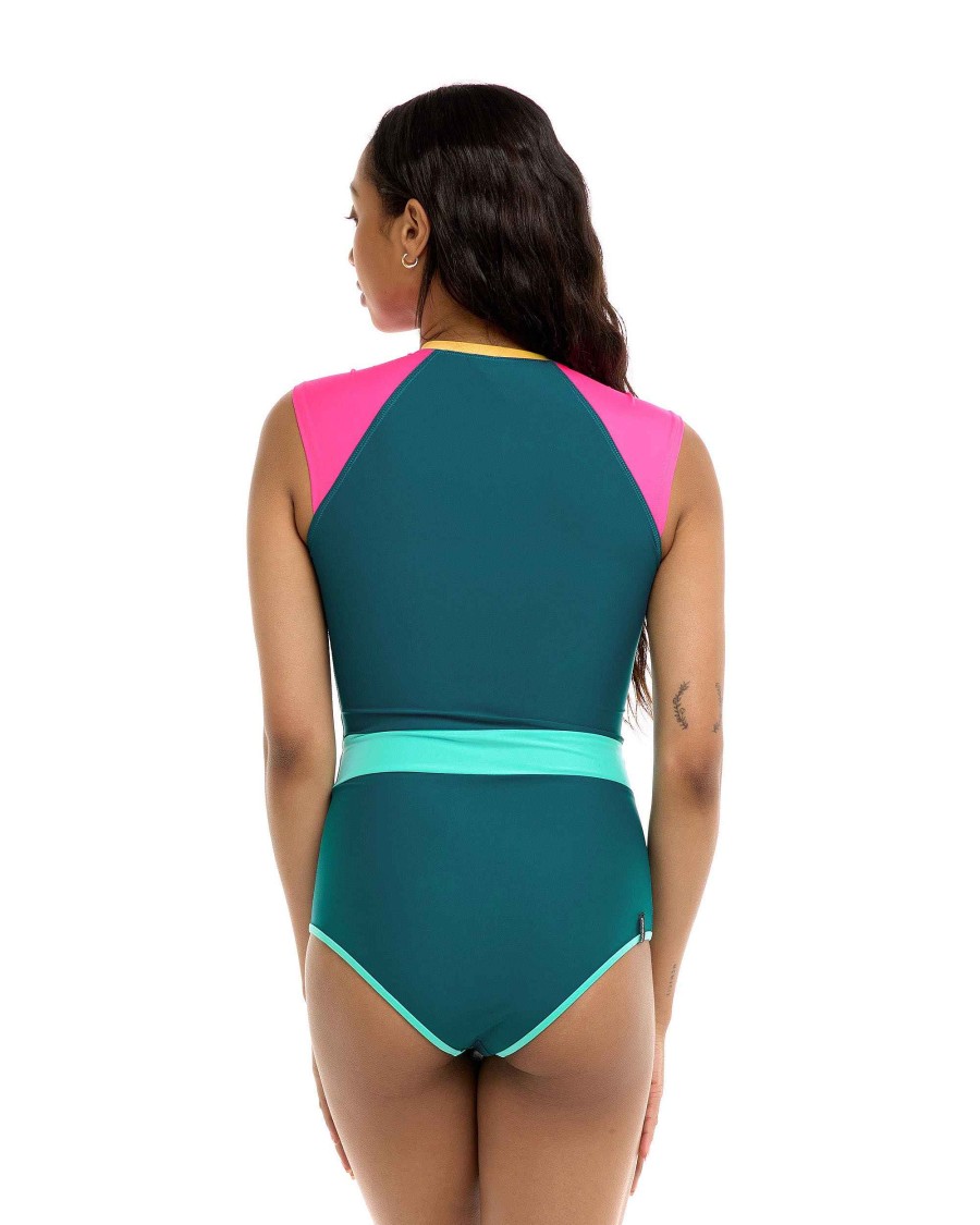 Swimwear SGS Cross-Overs | Vibration Stand Up One-Piece Swimsuit Kingfisher