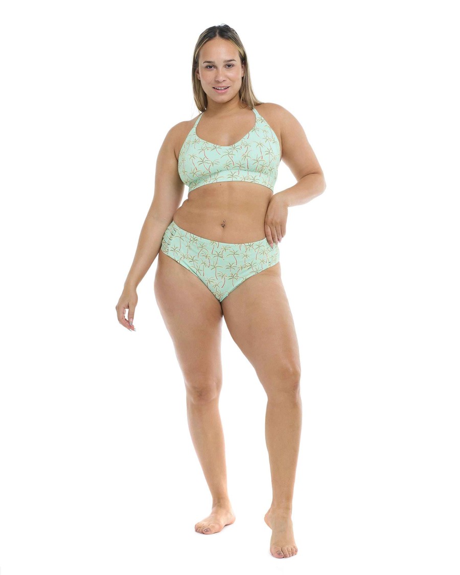 Swimwear SGS Plus Size Swimwear | Salt Cay Ruth Plus Size Fixed Triangle Swim Top Mint